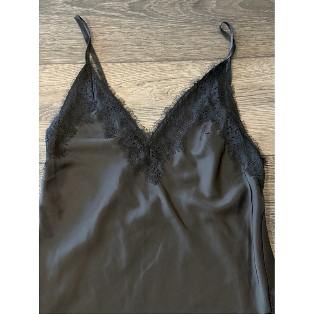 Rumours Lace Trim Satin Slip Dress Black Medium Lingerie Nightwear Loungewear - Picture 5 of 16